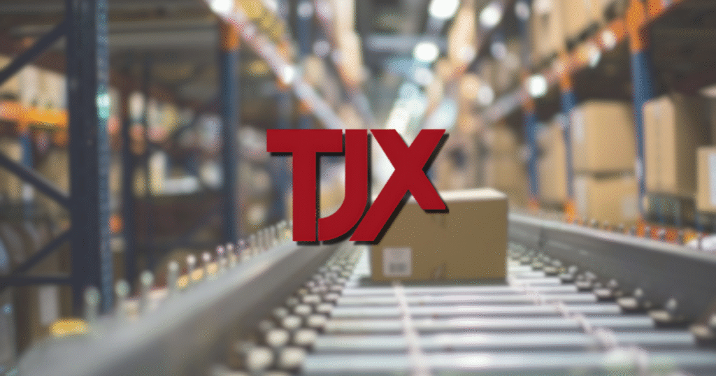 TJX supply chain warehouse showing tariff resilience strategies in retail logistics and inventory management.