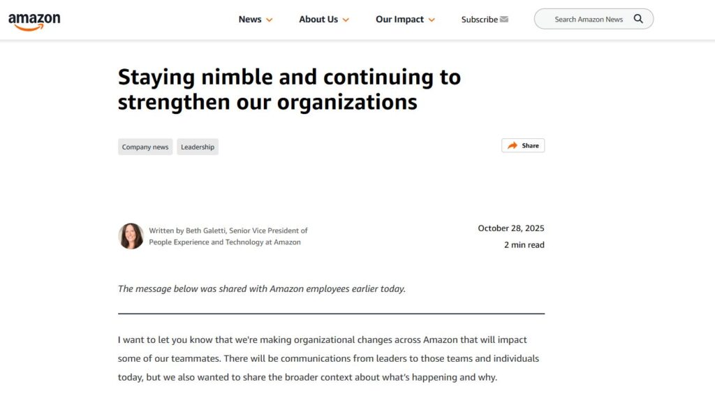 AI and Organizational Agility What Amazon 14,000 Job Cuts Really Mean